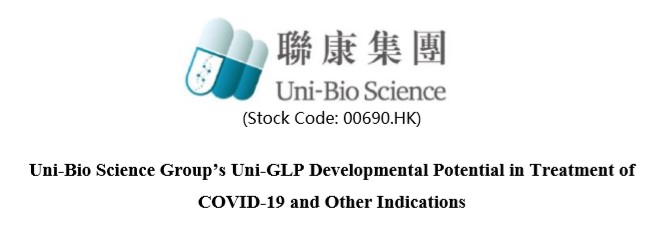 Uni-Bio Science Group’s Uni-GLP Developmental Potential in Treatment of COVID-19 and Other Indications
